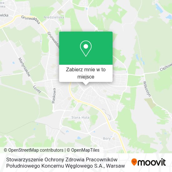 Mapa Stowarzyszenie Ochrony Zdrowia Pracowników Południowego Koncernu Węglowego S.A.