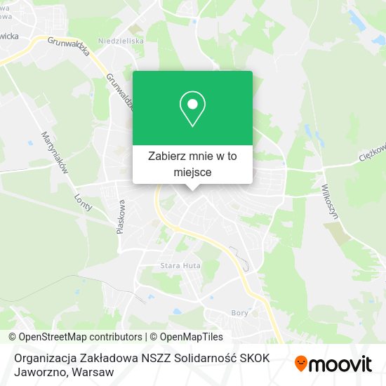 Mapa Organizacja Zakładowa NSZZ Solidarność SKOK Jaworzno