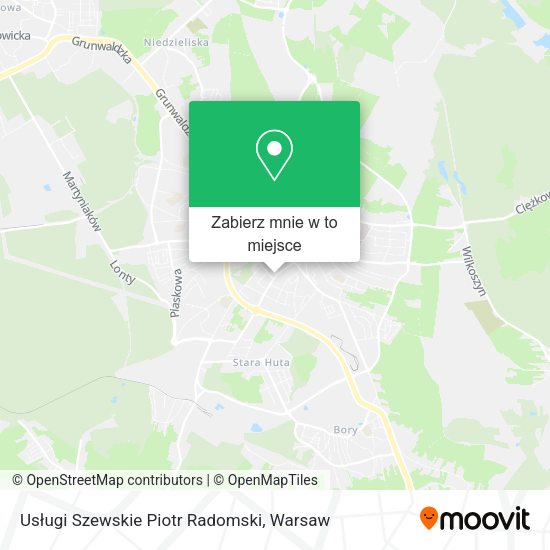 Mapa Usługi Szewskie Piotr Radomski