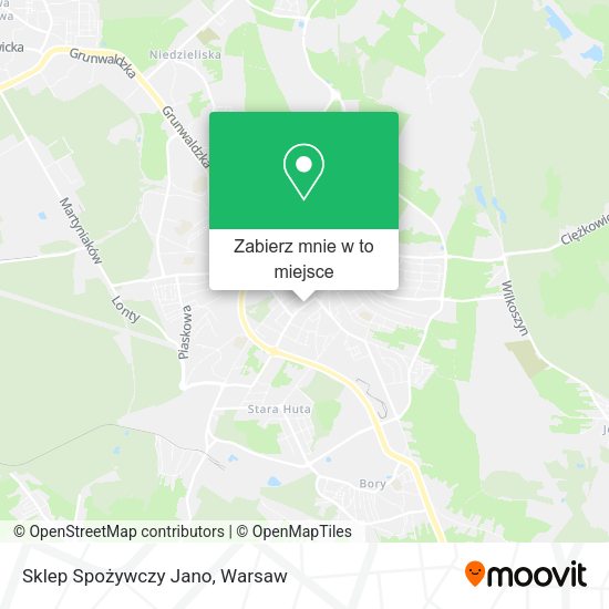 Mapa Sklep Spożywczy Jano