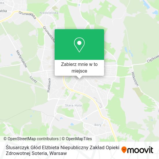 Mapa Ślusarczyk Głód Elżbieta Niepubliczny Zakład Opieki Zdrowotnej Soteria