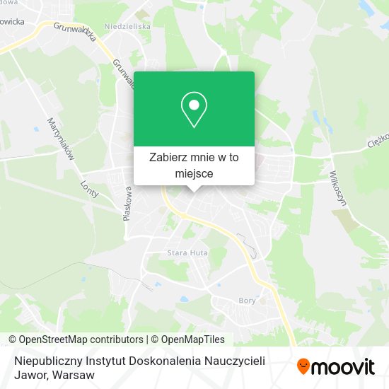 Mapa Niepubliczny Instytut Doskonalenia Nauczycieli Jawor