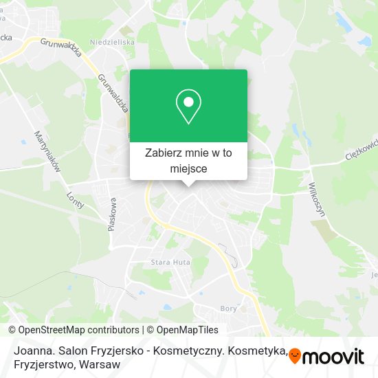 Mapa Joanna. Salon Fryzjersko - Kosmetyczny. Kosmetyka, Fryzjerstwo