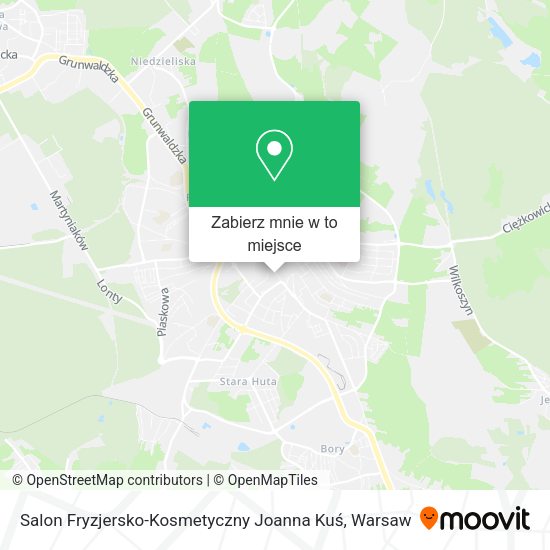 Mapa Salon Fryzjersko-Kosmetyczny Joanna Kuś