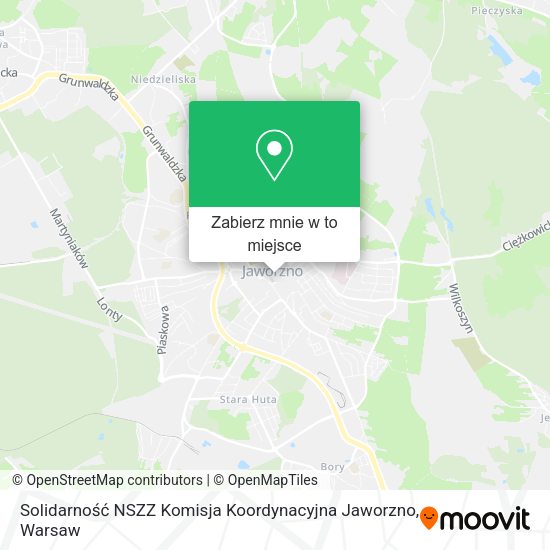 Mapa Solidarność NSZZ Komisja Koordynacyjna Jaworzno