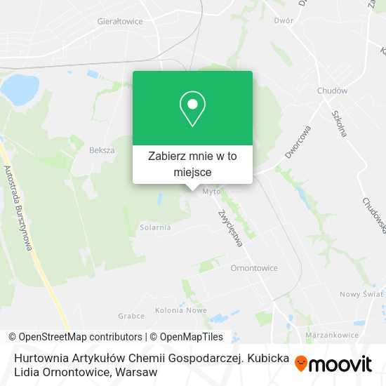 Mapa Hurtownia Artykułów Chemii Gospodarczej. Kubicka Lidia Ornontowice