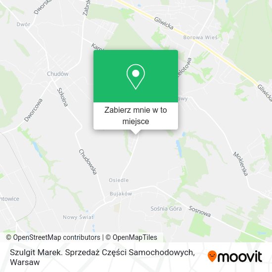 Mapa Szulgit Marek. Sprzedaż Części Samochodowych