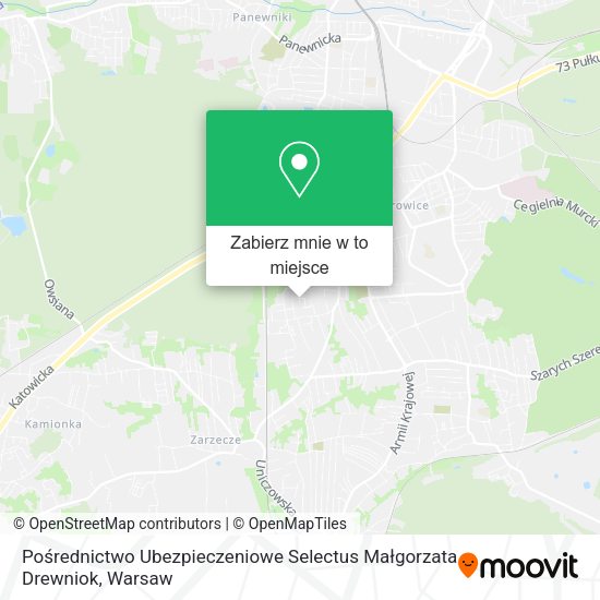 Mapa Pośrednictwo Ubezpieczeniowe Selectus Małgorzata Drewniok