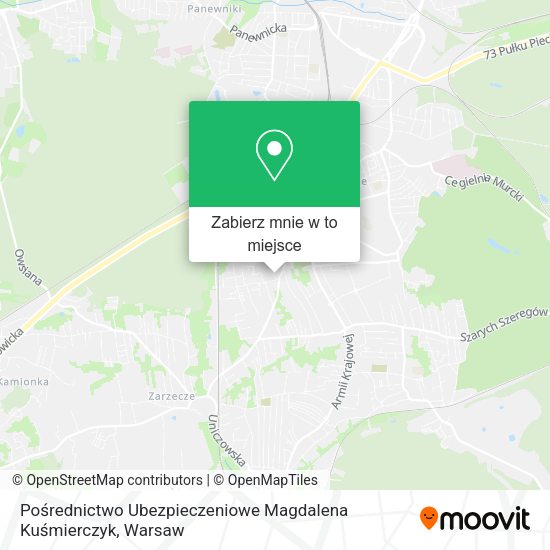 Mapa Pośrednictwo Ubezpieczeniowe Magdalena Kuśmierczyk