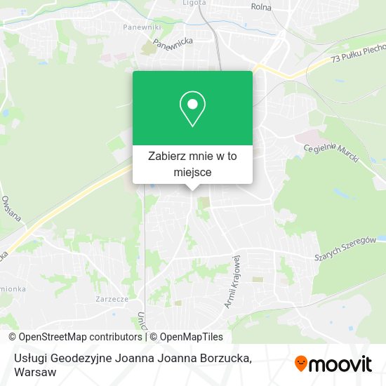 Mapa Usługi Geodezyjne Joanna Joanna Borzucka