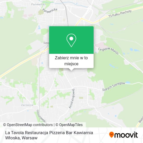 Mapa La Tavola Restauracja Pizzeria Bar Kawiarnia Włoska