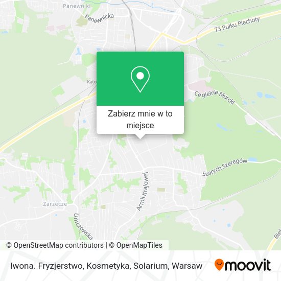 Mapa Iwona. Fryzjerstwo, Kosmetyka, Solarium