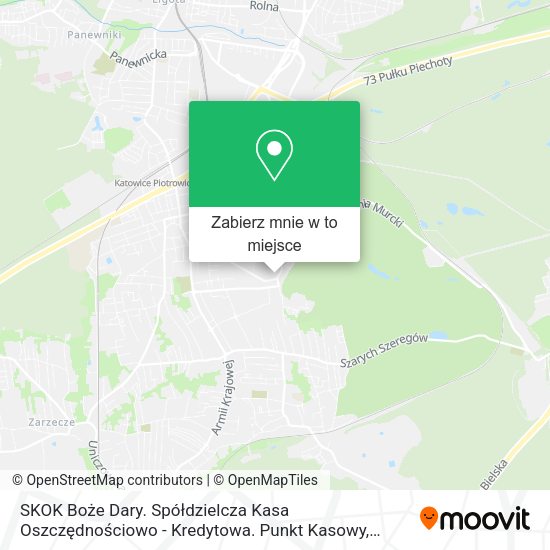 Mapa SKOK Boże Dary. Spółdzielcza Kasa Oszczędnościowo - Kredytowa. Punkt Kasowy