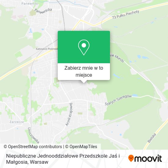 Mapa Niepubliczne Jednooddziałowe Przedszkole Jaś i Małgosia