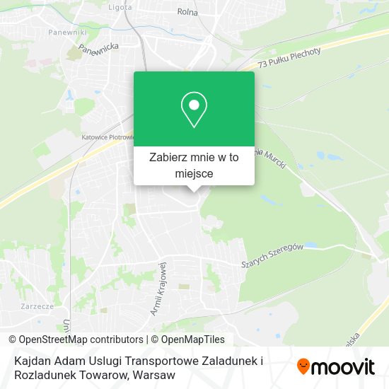 Mapa Kajdan Adam Uslugi Transportowe Zaladunek i Rozladunek Towarow