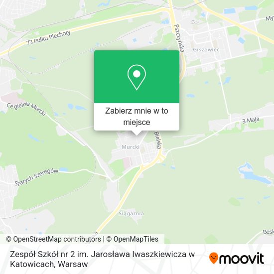 Mapa Zespół Szkół nr 2 im. Jarosława Iwaszkiewicza w Katowicach