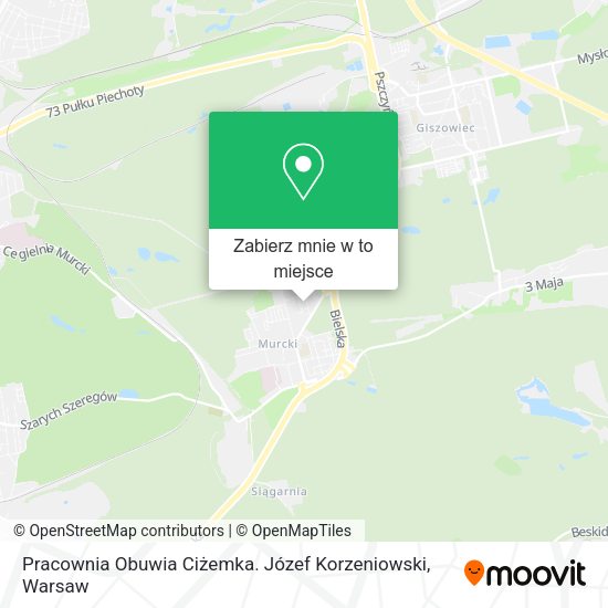 Mapa Pracownia Obuwia Ciżemka. Józef Korzeniowski