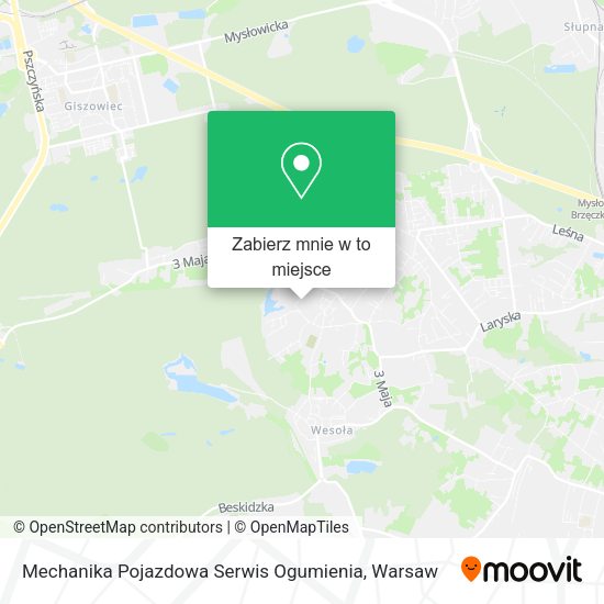 Mapa Mechanika Pojazdowa Serwis Ogumienia