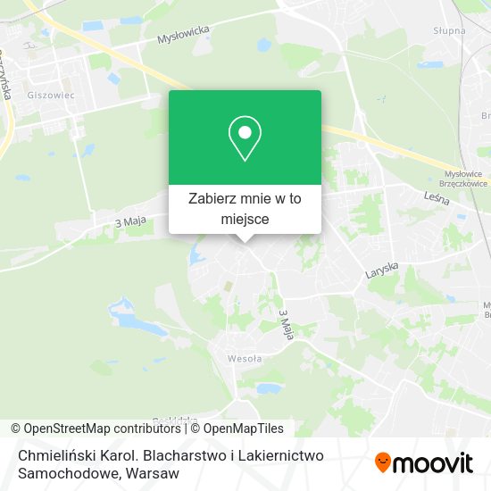 Mapa Chmieliński Karol. Blacharstwo i Lakiernictwo Samochodowe