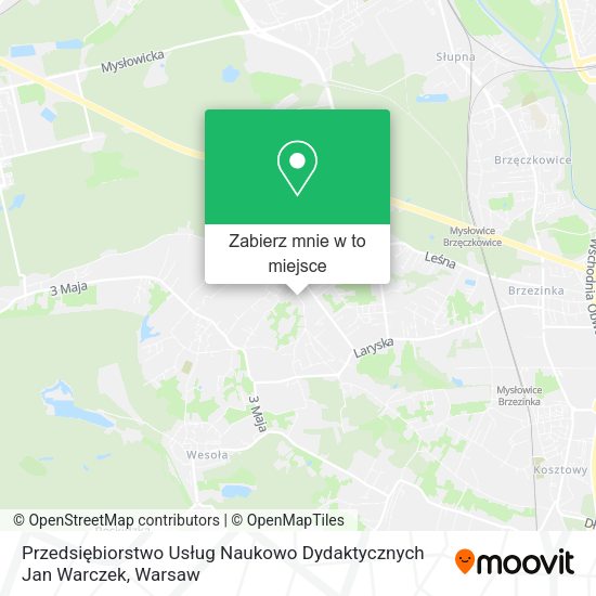 Mapa Przedsiębiorstwo Usług Naukowo Dydaktycznych Jan Warczek