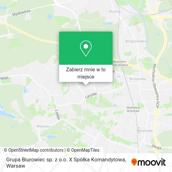 Mapa Grupa Biurowiec sp. z o.o. X Spółka Komandytowa