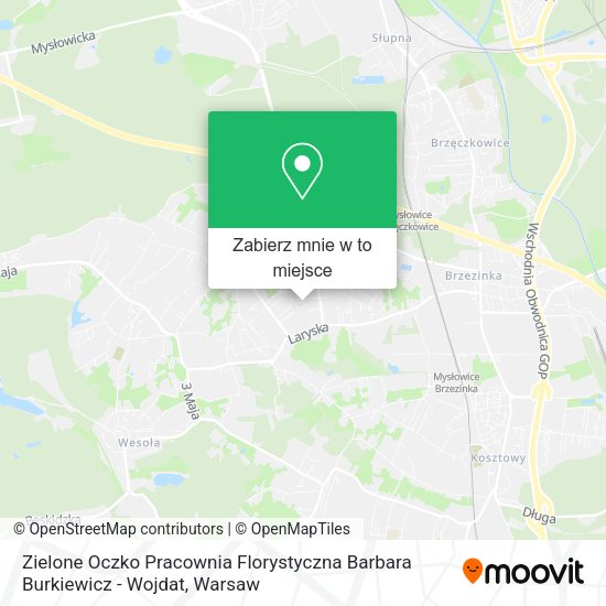 Mapa Zielone Oczko Pracownia Florystyczna Barbara Burkiewicz - Wojdat