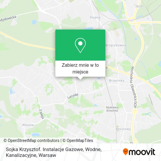 Mapa Sojka Krzysztof. Instalacje Gazowe, Wodne, Kanalizacyjne