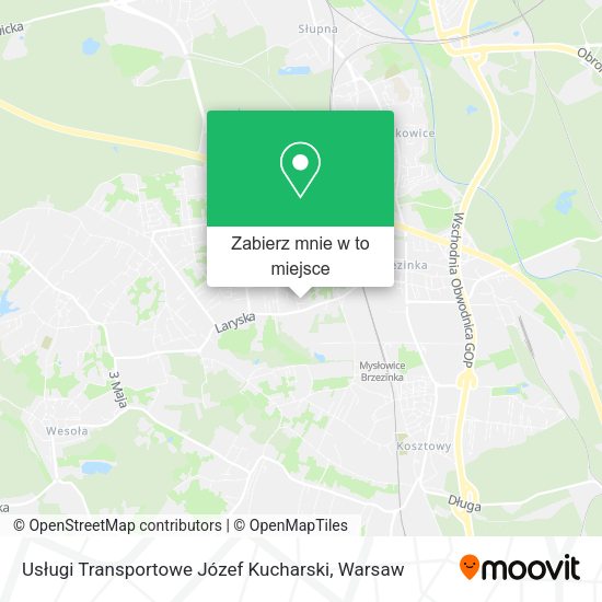 Mapa Usługi Transportowe Józef Kucharski