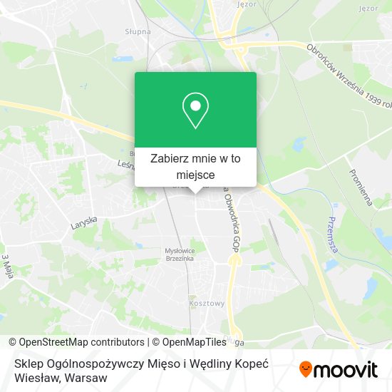 Mapa Sklep Ogólnospożywczy Mięso i Wędliny Kopeć Wiesław