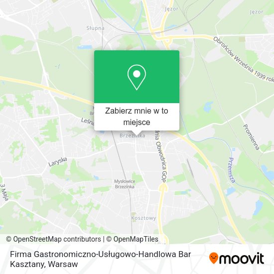 Mapa Firma Gastronomiczno-Usługowo-Handlowa Bar Kasztany