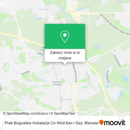 Mapa Ptak Bogusław Instalacje Co Wod Kan i Gaz