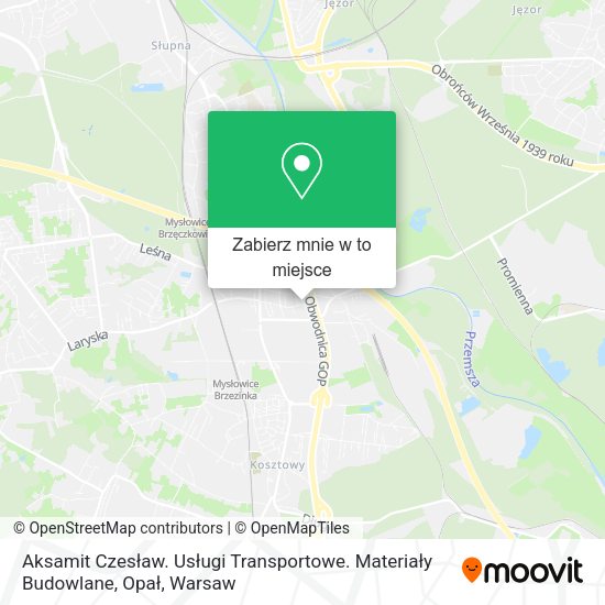 Mapa Aksamit Czesław. Usługi Transportowe. Materiały Budowlane, Opał