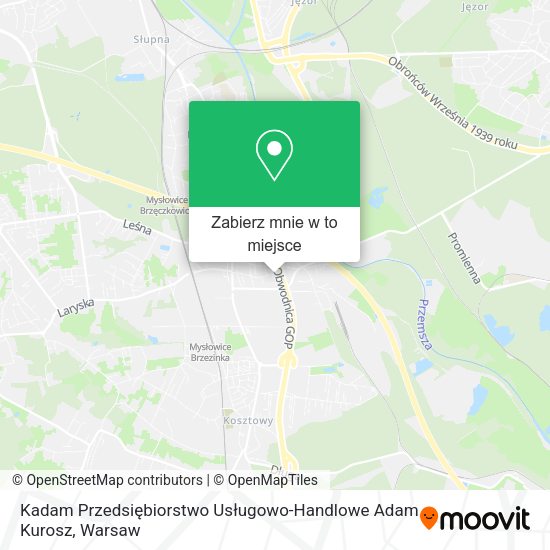 Mapa Kadam Przedsiębiorstwo Usługowo-Handlowe Adam Kurosz