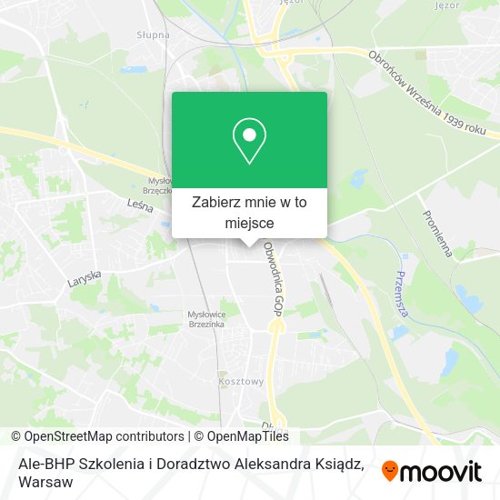 Mapa Ale-BHP Szkolenia i Doradztwo Aleksandra Ksiądz