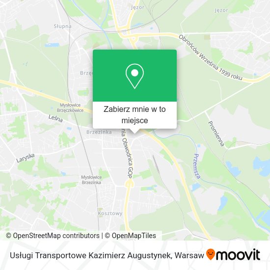 Mapa Usługi Transportowe Kazimierz Augustynek