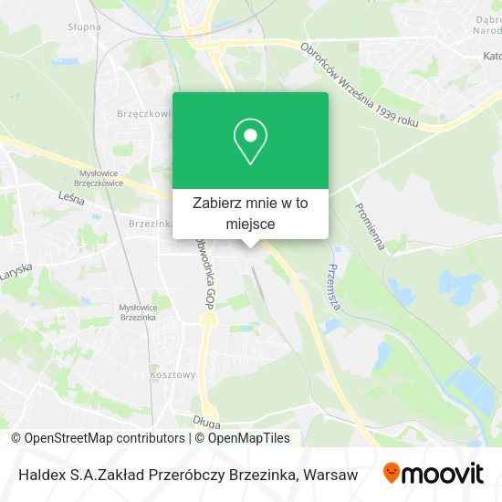 Mapa Haldex S.A.Zakład Przeróbczy Brzezinka