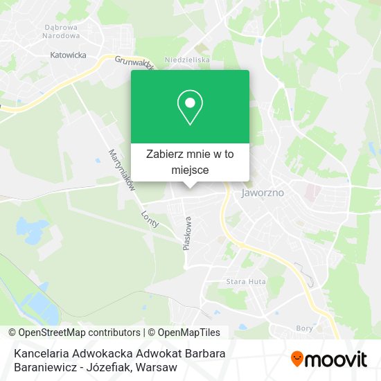 Mapa Kancelaria Adwokacka Adwokat Barbara Baraniewicz - Józefiak