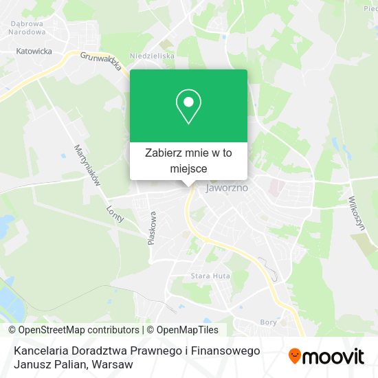 Mapa Kancelaria Doradztwa Prawnego i Finansowego Janusz Palian