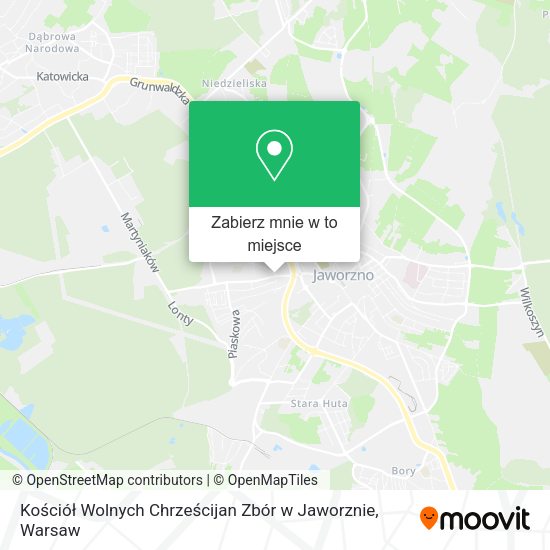 Mapa Kościół Wolnych Chrześcijan Zbór w Jaworznie