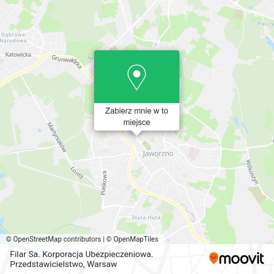 Mapa Filar Sa. Korporacja Ubezpieczeniowa. Przedstawicielstwo