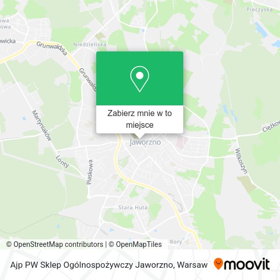 Mapa Ajp PW Sklep Ogólnospożywczy Jaworzno