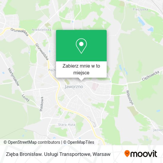 Mapa Zięba Bronisław. Usługi Transportowe