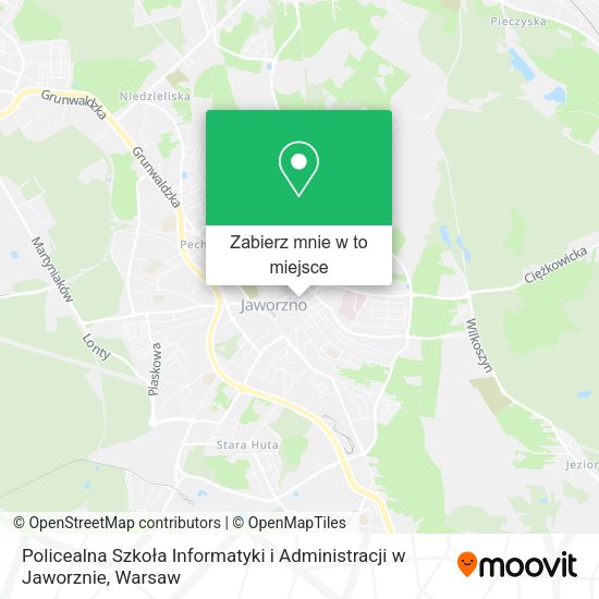 Mapa Policealna Szkoła Informatyki i Administracji w Jaworznie