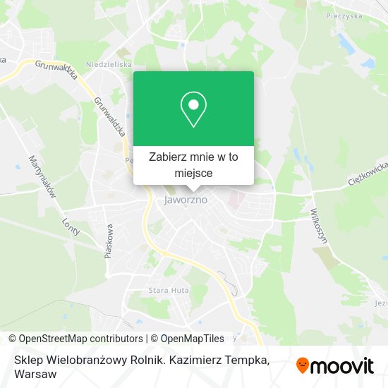 Mapa Sklep Wielobranżowy Rolnik. Kazimierz Tempka