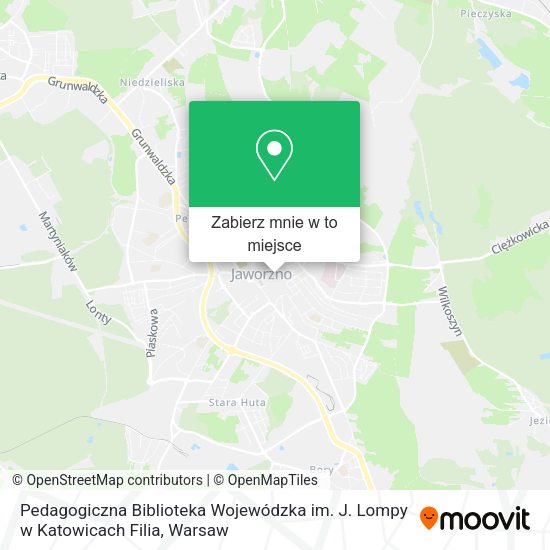 Mapa Pedagogiczna Biblioteka Wojewódzka im. J. Lompy w Katowicach Filia