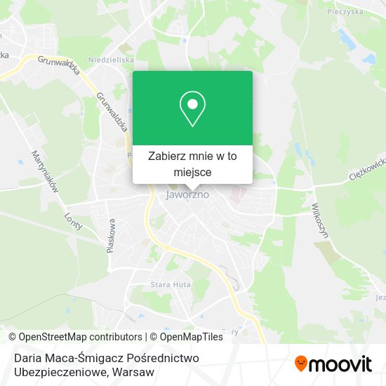 Mapa Daria Maca-Śmigacz Pośrednictwo Ubezpieczeniowe