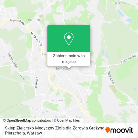 Mapa Sklep Zielarsko-Medyczny Zioła dla Zdrowia Grażyna Pierzchała