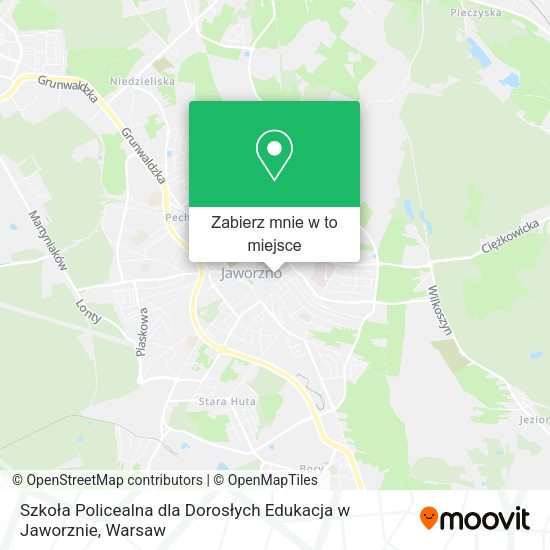 Mapa Szkoła Policealna dla Dorosłych Edukacja w Jaworznie