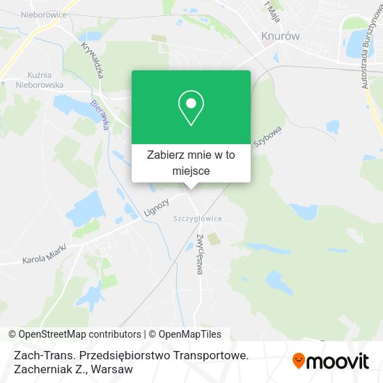 Mapa Zach-Trans. Przedsiębiorstwo Transportowe. Zacherniak Z.