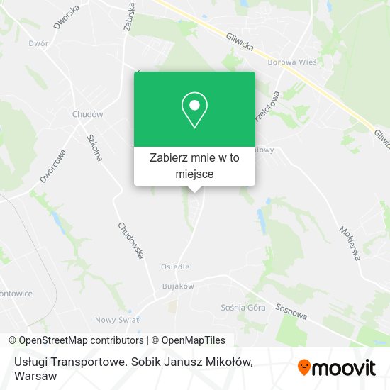 Mapa Usługi Transportowe. Sobik Janusz Mikołów